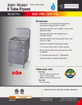 5 Tube LP Gas Fryer, SGF-70L